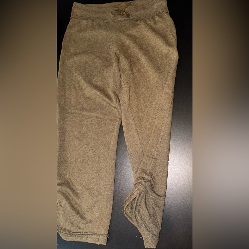 Ruff Hewn Brown Cropped Slit Sides Sweatpants Size Small GUC